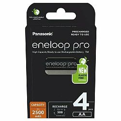 Panasonic Sada nabíjacích batérií BK-3HCDE/4BE 2500mAh Ni-MH Eneloop PRO AA